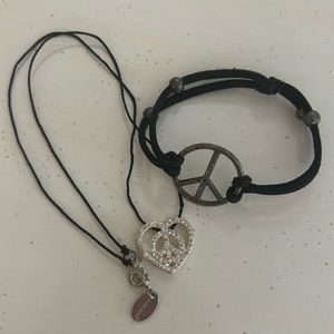 Peace Sign Bracelet & Necklace